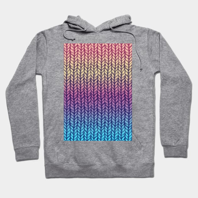 Rainbow Gradient Chunky Knit Pattern Hoodie by micklyn